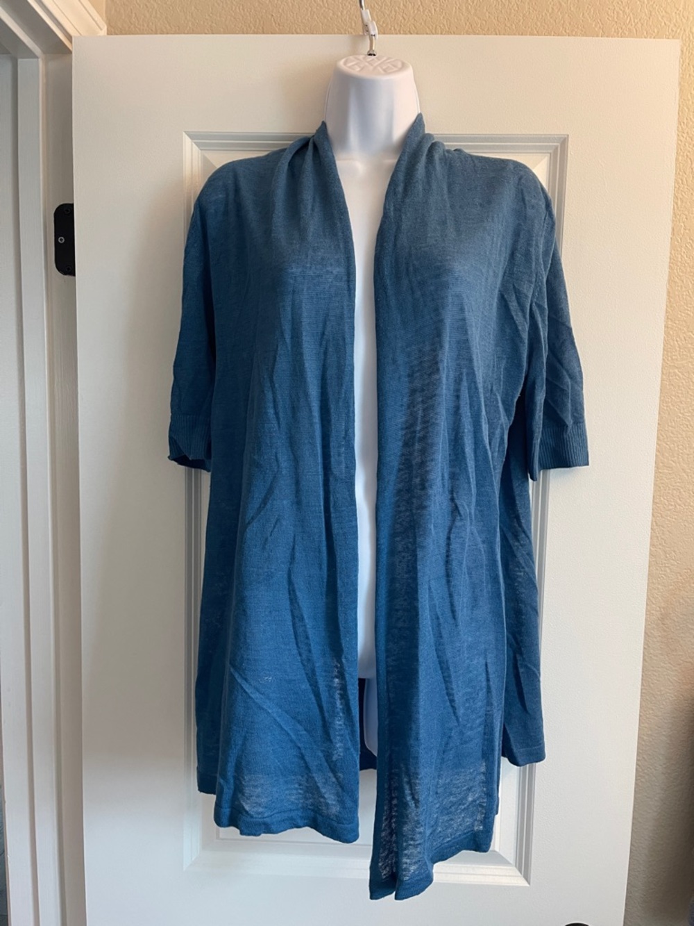 Ann Taylor Blue Lightweight Open-Front Cardigan Shrug